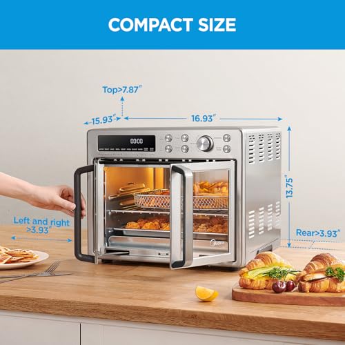 Midea Flexify French Door Toaster Oven Air Fryer Combo, 26.4 QT, Stainless Steel X404