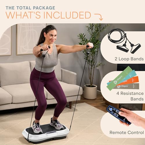 Lifepro Waver Vibration Plate Exercise Machine with Loop Bands V797593