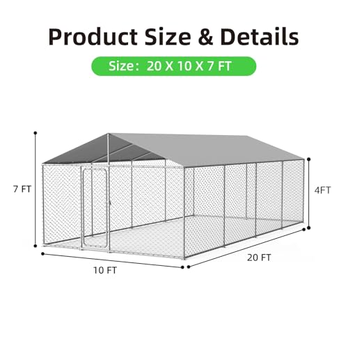 Outdoor Dog Kennel Heavy Duty with Waterproof Cover and Lock Q463