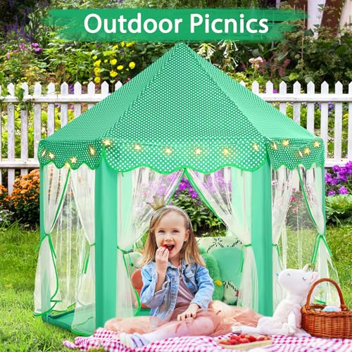 Monobeach Princess Tent Girls Large Playhouse with Star Lights L847553