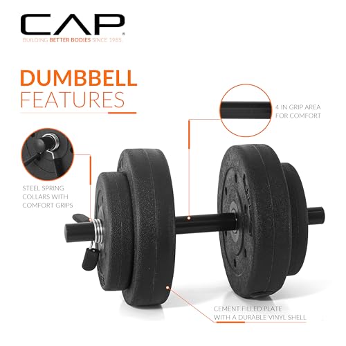 CAP Barbell 40-Pound Adjustable Cement Dumbbell Set C781