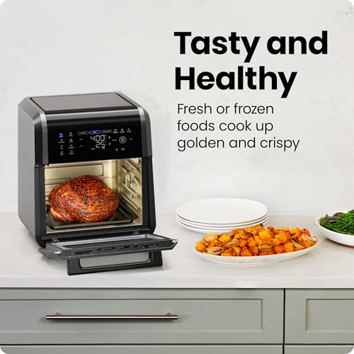 CHEFMAN Multifunctional Digital Air Fryer Rotisserie Dehydrator Convection Oven, 10L, Black B811909