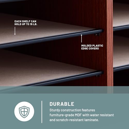 Safco Wooden Paper and Mail Organizer, Adjustable Shelves, Stackable B285