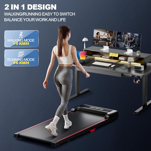 GORISE Walking Pad, Under Desk Treadmill with Incline and Remote Control Y819748