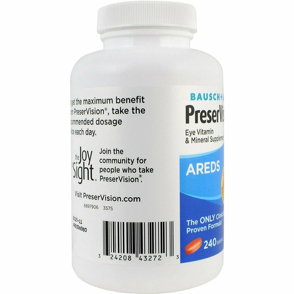 Bausch+Lomb PreserVision AREDS Eye Vitamin & Mineral Supplement 240ct, 5 Pack M19815