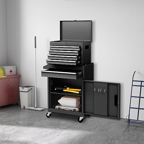 Goplus 5-Drawer Rolling Tool Chest with Lockable Wheels, Gray Z601390
