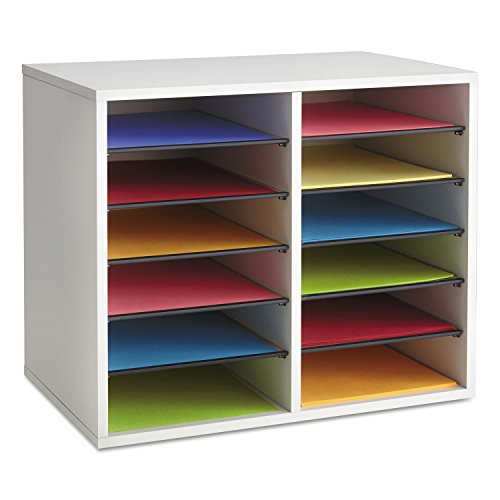 Safco Wooden Paper and Mail Organizer, Adjustable Shelves, Stackable B285