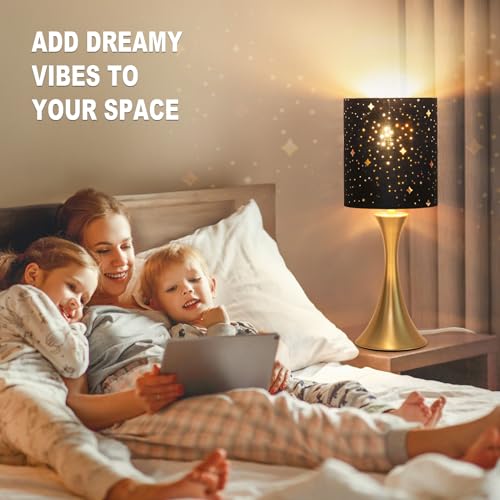 Dimmable Bedside Lamp with Touch Control, Beige Shade, LED Bulb Included S148