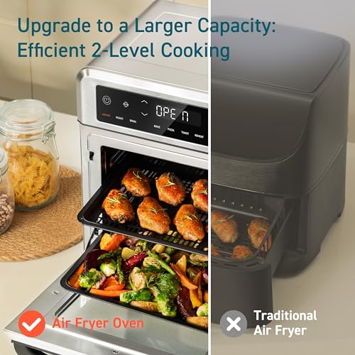 COSORI 11-in-1 Air Fryer Oven, 13Qt with Rotisserie, Recipe Book & 6 Accessories G17087