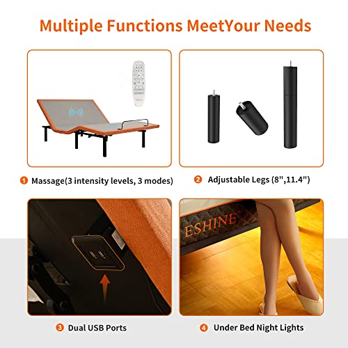 Split King Adjustable Bed Frame with Hybrid Mattress, Zero Gravity, Massage R919726