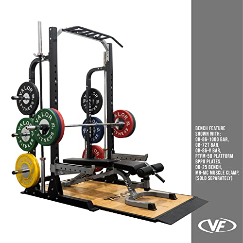 Valor Fitness Half Rack Squat Machine with Pull Up Station, 750lbs Capacity T95458