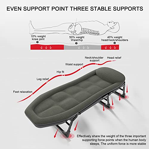 GeRRiT 3 in 1 Folding Camping Cot Bed, 5 Positions Adjustable Lounge Chair X23336
