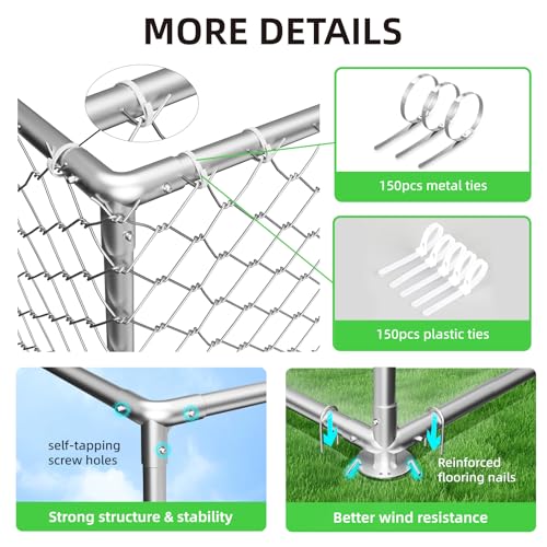 Outdoor Dog Kennel Heavy Duty with Waterproof Cover and Lock Q463
