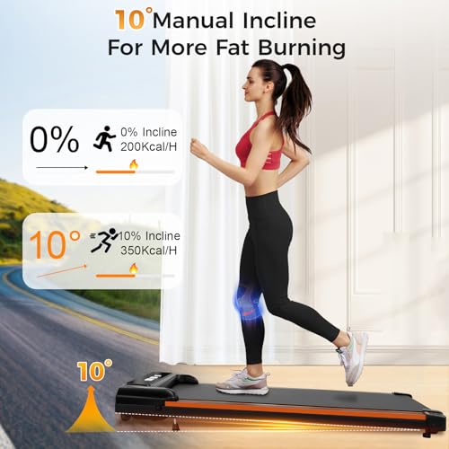 GORISE Walking Pad, Under Desk Treadmill with Incline and Remote Control Y819748