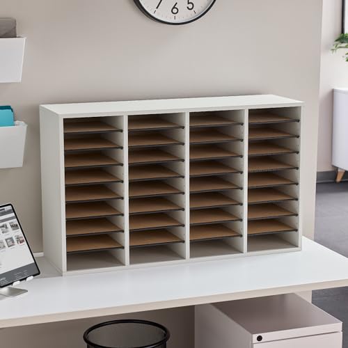 Safco Wooden Paper and Mail Organizer, Adjustable Shelves, Stackable B285