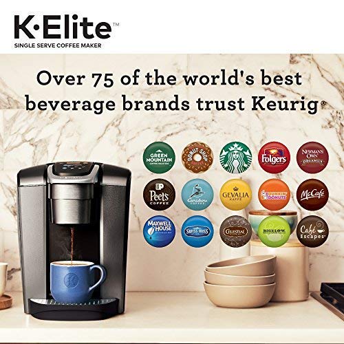 Keurig K-Elite Single Serve K-Cup Pod Coffee Maker, Brushed Silver P23556