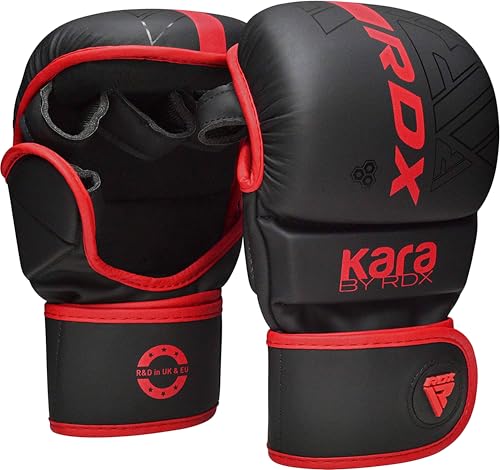 RDX MMA Gloves Hybrid Open Palm Maya Hide Leather Wrist Support Boxing Training Z623139