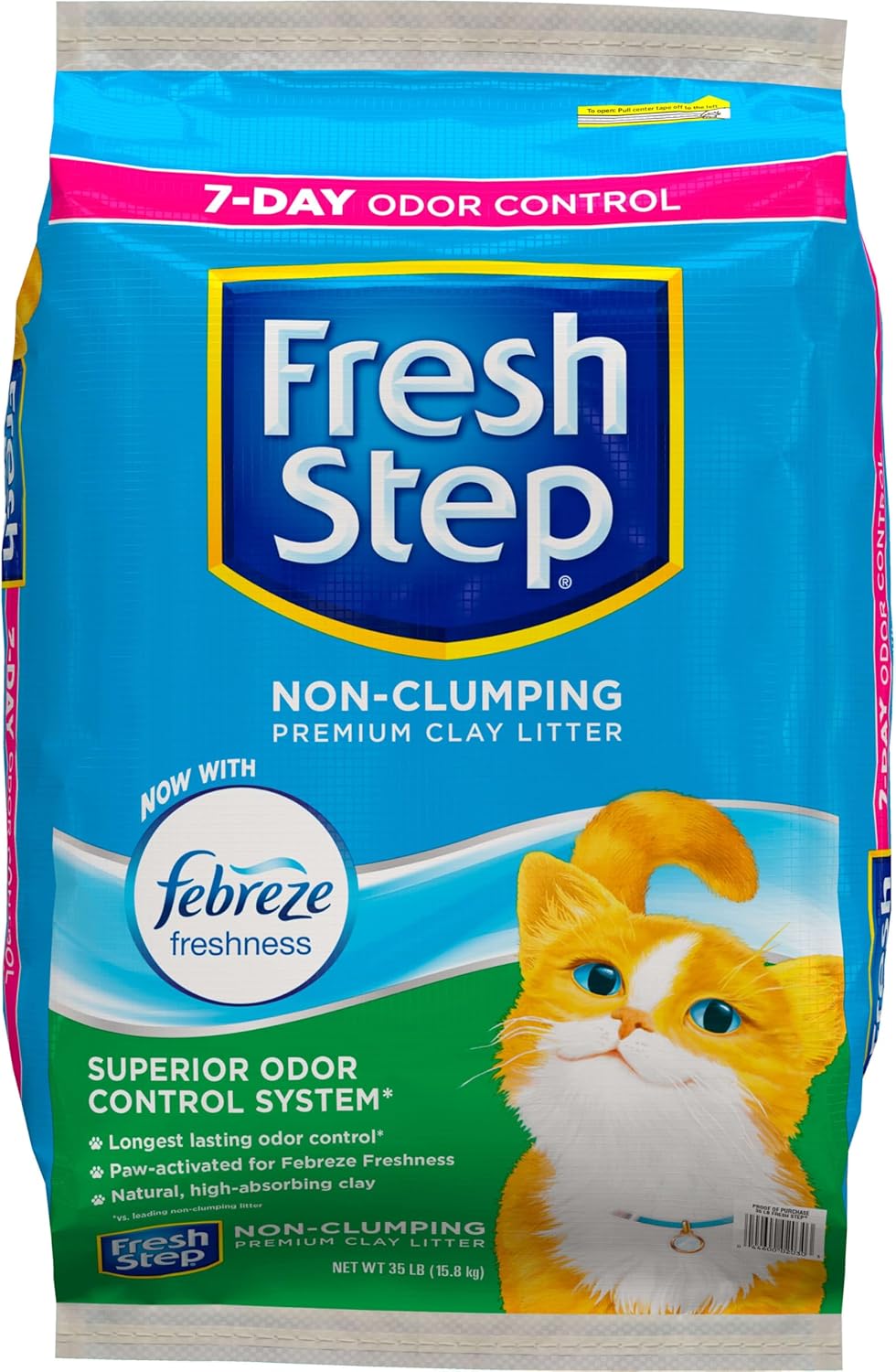 Fresh Step Non-Clumping Cat Litter with Febreze Freshness, Scented - 35 lbs I323