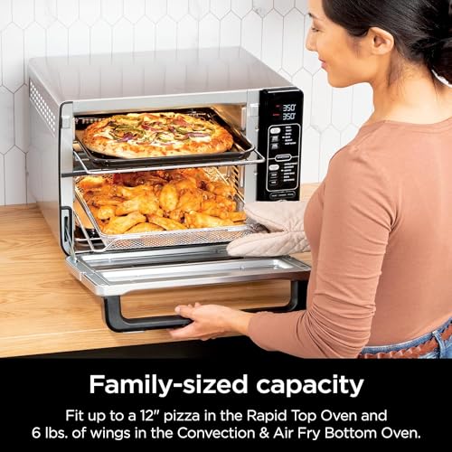 Ninja DCT401 12-in-1 Double Oven with FlexDoor, Stainless Steel (Renewed) K57579