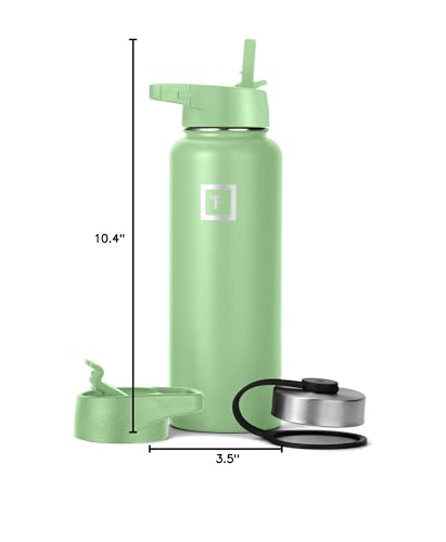 IRON °FLASK Stainless Steel Insulated Water Bottle with 3 Lids, 40 oz U19688