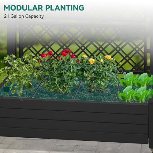 YITAHOME 4x4x2ft Plastic Raised Garden Bed Kit, Outdoor Resin Planter Box, White K1360