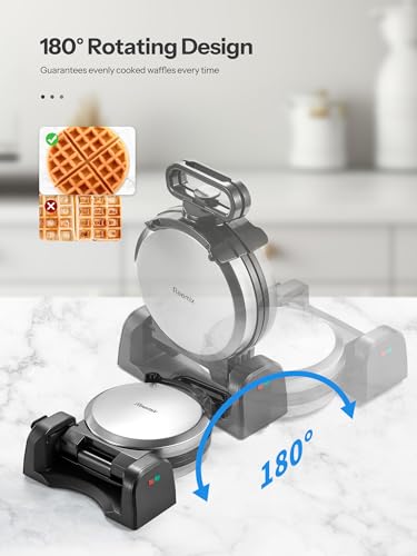 Double Belgian Waffle Maker, 180° Flip, Nonstick, Stainless Steel G6778