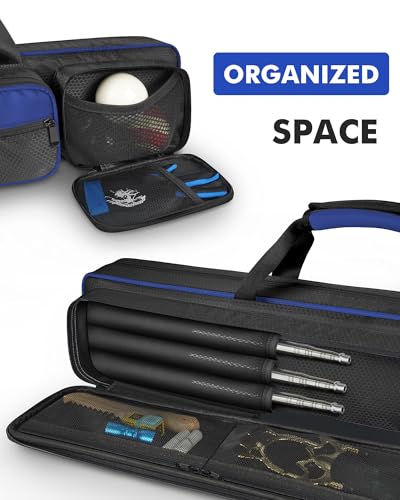 Pool Cue Case 4x5 with Pockets, Soft Padded Billiard Cue Bag A2212