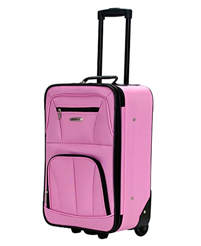 Rockland Fashion Softside Upright Luggage Set, Expandable, Pink, 2-Piece B62260