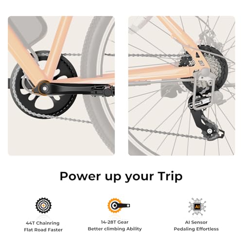Jasion EB5 Electric Bike for Adults, 500W Brushless Motor, 40 Miles, 20 MPH, 7-Speed Y354