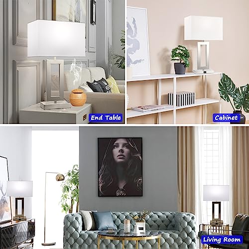 22" Touch Control Table Lamps with USB Ports, Dimmable, Gold & White V1178