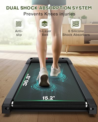 Walking Pad Treadmill with Incline, 300lb Capacity, Under Desk for Home Office J515