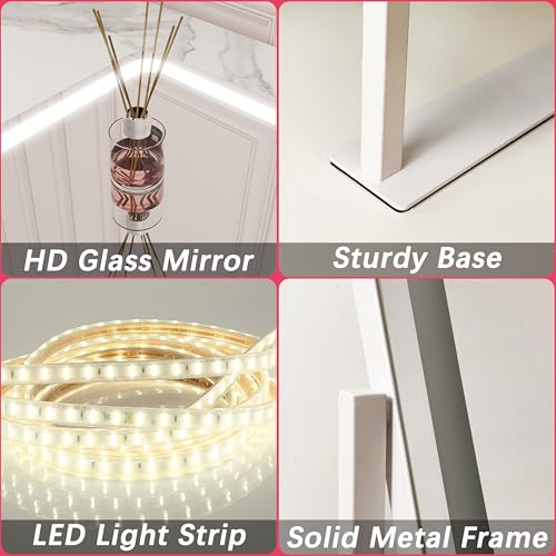 Vanity Mirror with Lights, 12.6"×15" LED Makeup Mirror, Touch Control Dimmable D52089