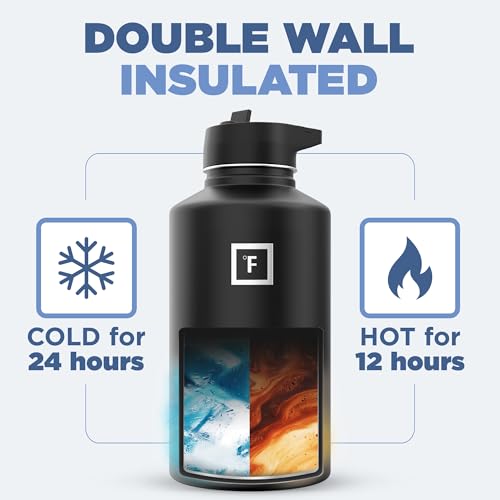 IRON °FLASK Stainless Steel Insulated Water Bottle with 3 Lids, 40 oz U19688
