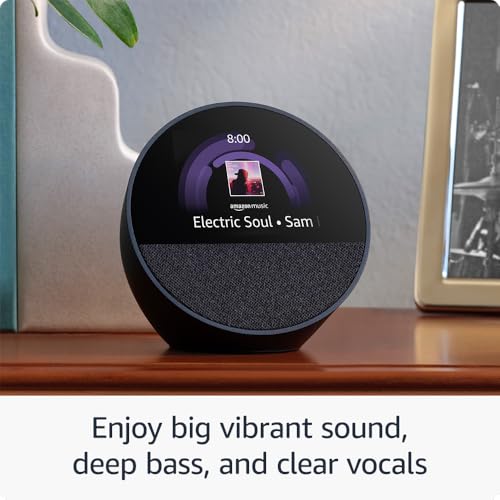 Amazon Echo Spot Smart Alarm Clock with Alexa, Black J64550