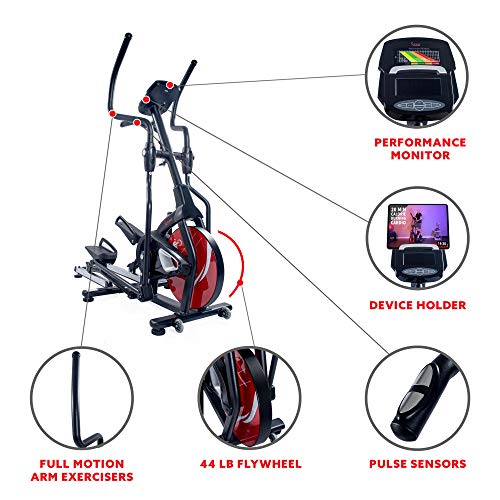 Sunny Health & Fitness Magnetic Elliptical Trainer with Tablet Holder B608