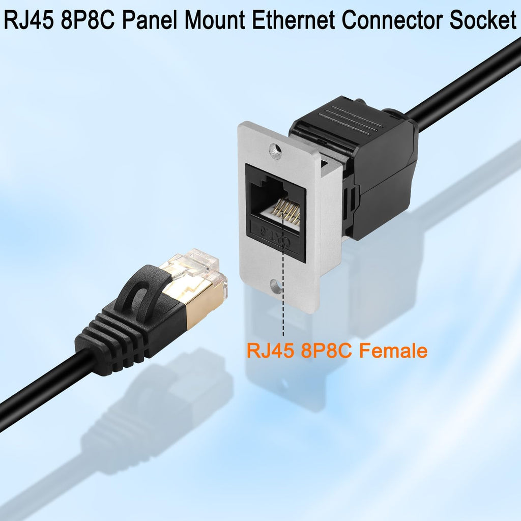 QIANRENON CAT6 RJ45 Panel Mount Ethernet Connector, No Tool Crimp Adapter O217
