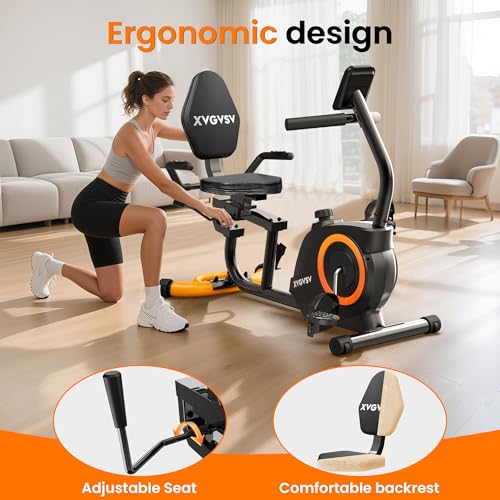 Recumbent Exercise Bike for Home, Quiet Stationary Bike for Adults & Seniors, 400LB Capacity X156547