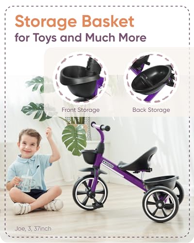 KRIDDO Kids Tricycle for Toddlers Age 2-5 Years, Blue P72011