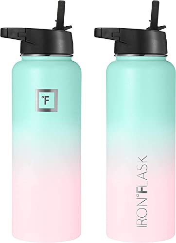 IRON °FLASK Stainless Steel Insulated Water Bottle with 3 Lids, 40 oz U19688