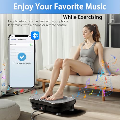 Vibration Plate Exercise Machine for Full Body Workout with Resistance Bands O9405