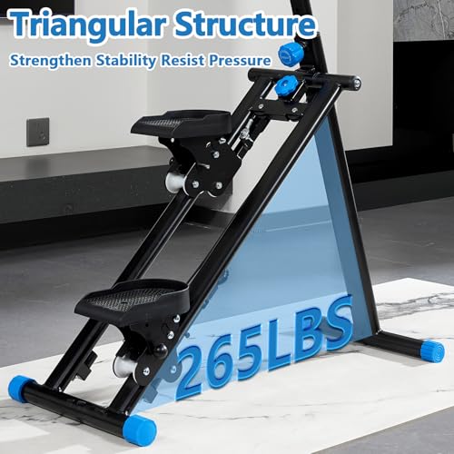 Folding Stair Stepper for Home Gym, Adjustable Handlebar & Pedals, 300LBS Load C3013