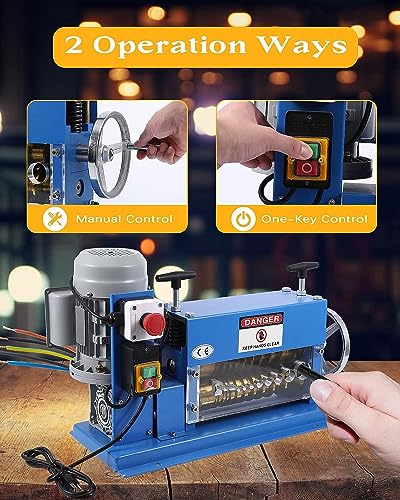 Automatic Wire Stripping Machine 0.06-1.5in with Manual Crank for Copper Recycling B31038