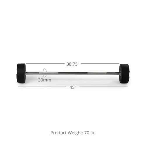 Titan Fitness Rubber Curl Fixed Barbells, Pre-Loaded Weight Bar Y406