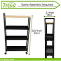 Bathroom Organizer Slim Storage Cart With Wheels - Mobile 4 Tier Narrow Shelf Tower Snack Cart For Small Spaces - Rolling Kitchen Spice Organizer - Narrow Shelf Laundry Room Storage