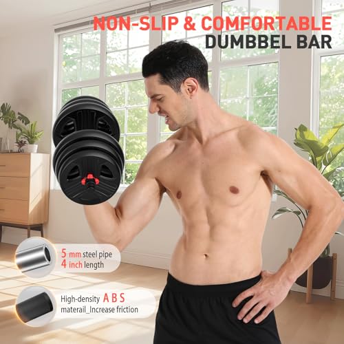 Adjustable Dumbbells 2-in-1 Set with Barbell & Kettlebell, 20-90lbs for Home Gym N35170