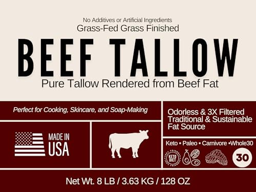 Beef Tallow for Cooking 7 LB Bulk Pail with Safety Seal C25715