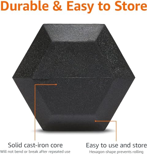 Amazon Basics Rubber Hex Dumbbell K648924