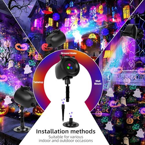 Halloween Christmas Projector Lights Outdoor with Remote, 4 Slide Patterns R6933