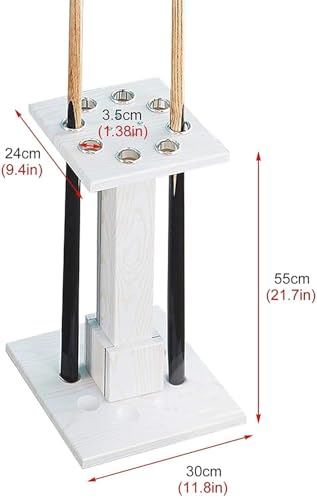 Freestanding Wooden Pool Cue Rack Stand Holds 8 Cues Y773522