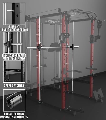 Eonfit E5 Smith Machine with Vertical Leg Press, Power Cage Squat Rack, Home Gym Equipment R390